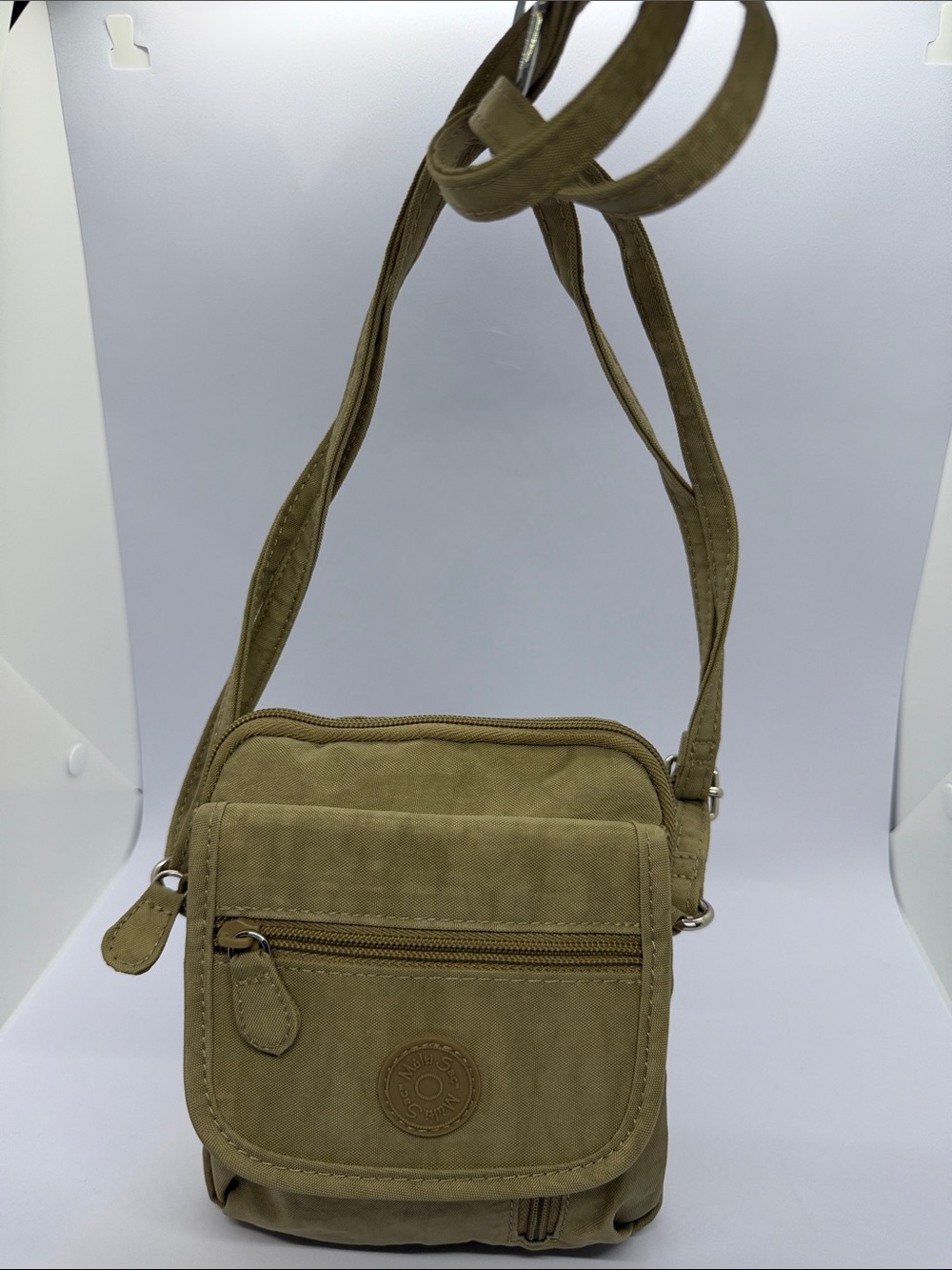 Olive Green Men's Crossbody Messenger Bag - Unbranded